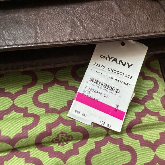 orYANY Brown Leather Pushlock Briefcase Messenger Crossbody Bag - Picture 16 of 16